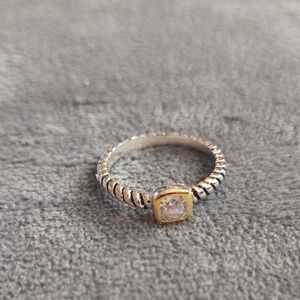 10 Items/$10 Amazon Silver and Gold Women's Ring with Clear Stone